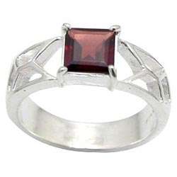 Solid 925 Sterling Silver Genuine Garnet ring